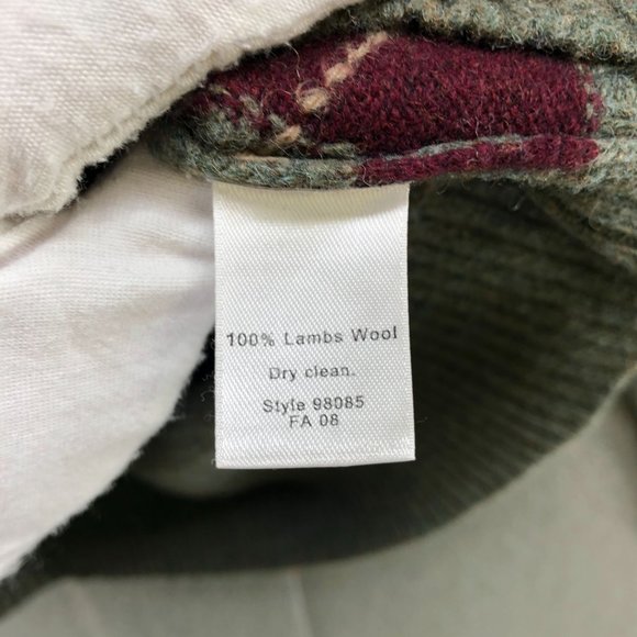 J. Crew Wool Argyle 1/4 Zip Sweater Mens Small S Olive Burgundy Academia Preppy - Picture 10 of 12